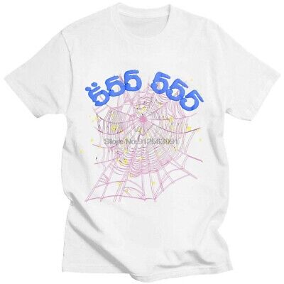 Vintage-Printing-Sp5der-555555-Angel-Number-T-Shirt-Spider-Web-Pattern-Top-Tees