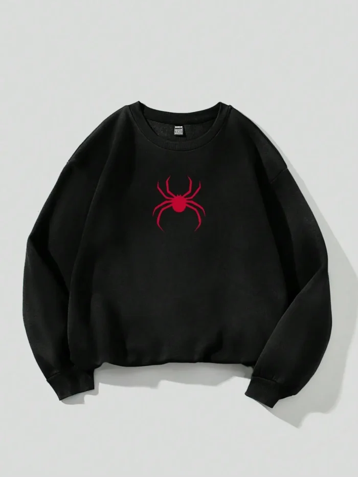 kf Sf60b12f2b959471388640bb8fe0dc8dez Spring Casual Women Sweatshirts Simple Spider Prints Hoodies Comfortable Fleece Soft Pullover Crewneck Loose Female Tops