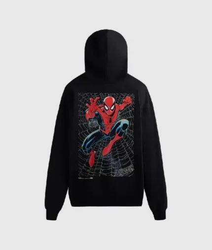 web logo spiderman hoodie black