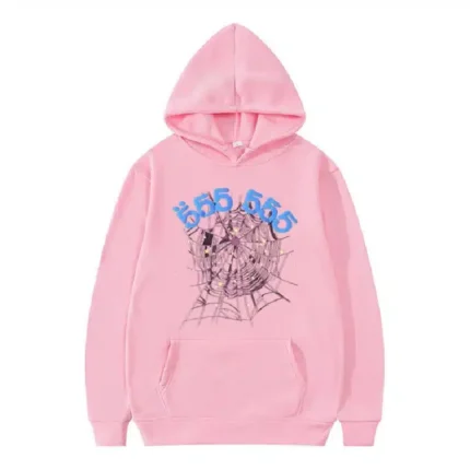 555555 Pink Sp5der Hoodie